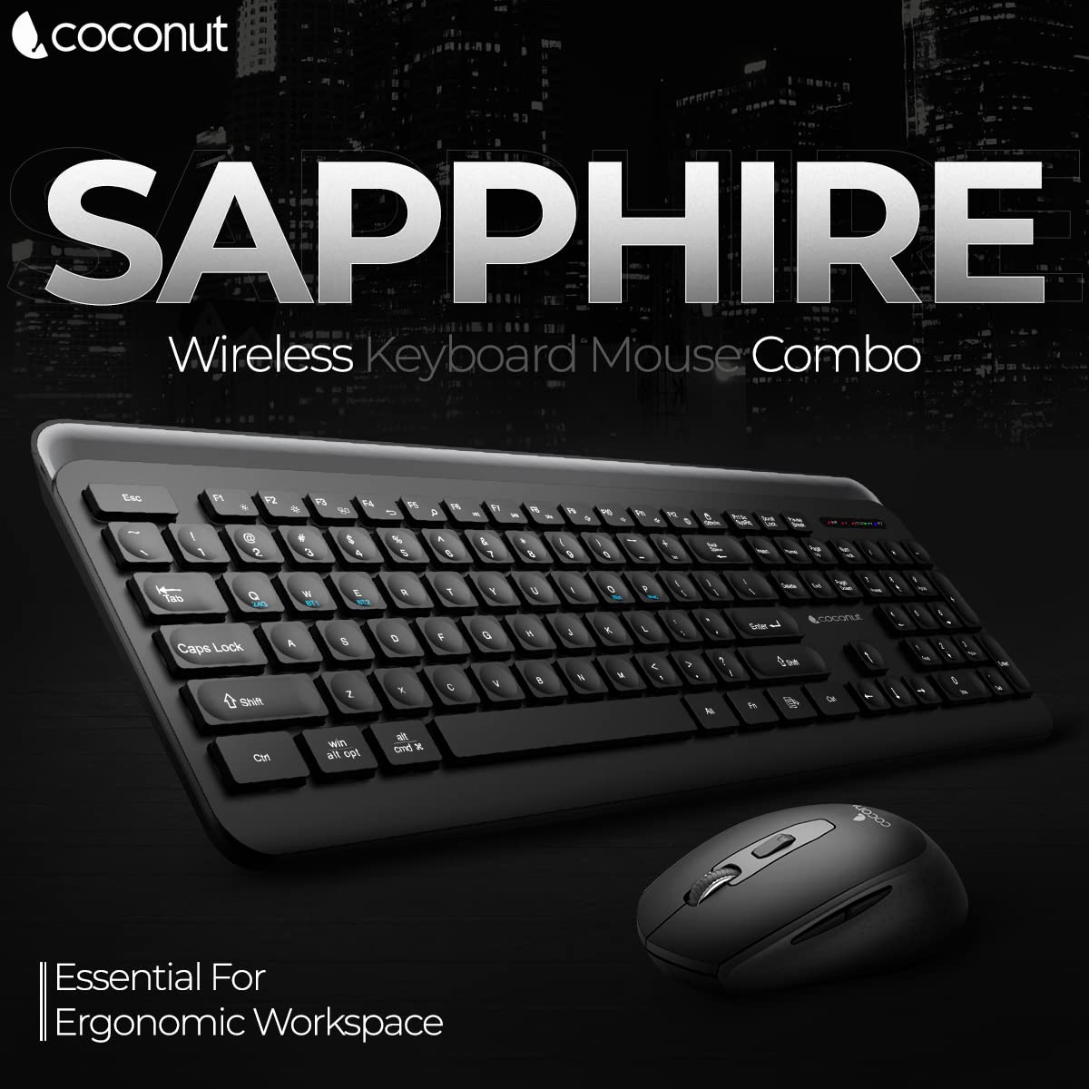 Coconut Sapphire Premium Wireless Keyboard Mouse Combo - Image 7