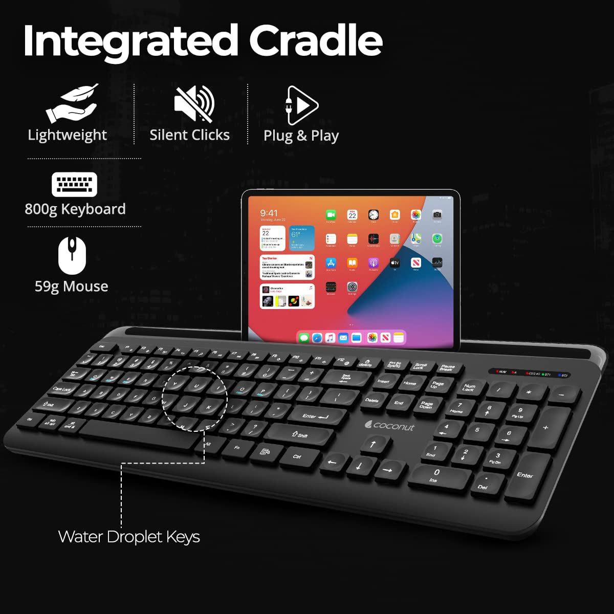 Coconut Sapphire Premium Wireless Keyboard Mouse Combo - Image 8