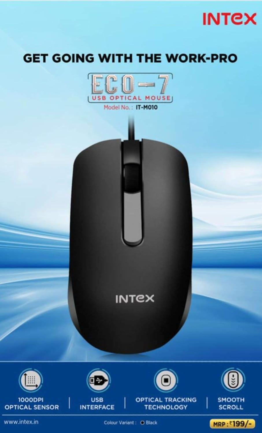 Intex ECO-7 (IT-M010) Wired USB Optical Mouse - Image 4