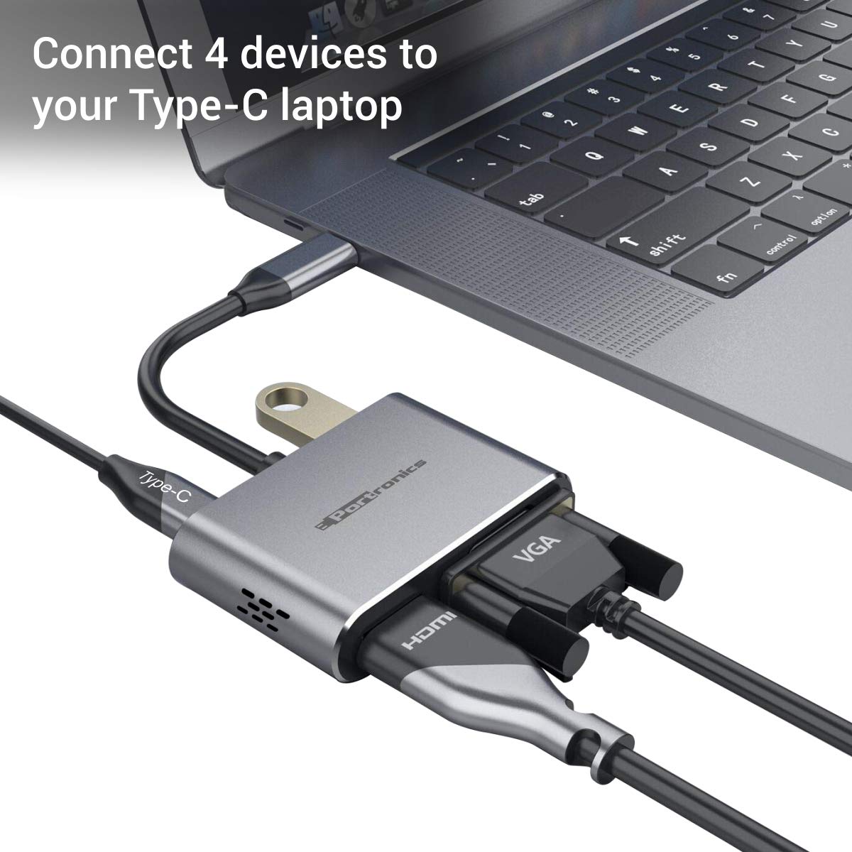 Portronics Mport 4C1 POR-173 4 in 1 Type C Hub - Image 3