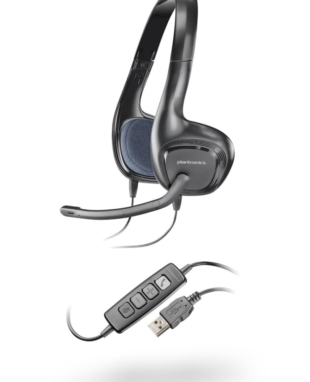 Plantronics Audio 628 USB Wired Headphone with Mic