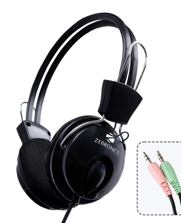 ZEBRONICS Zeb Pleasant Wired Headphone with Mic
