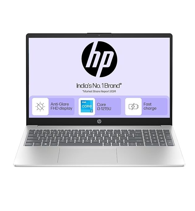 HP 15, 12th Gen Intel Core i3 Laptop (8GB RAM, 512GB SSD), 15.6"/39.6cm, FHD, Windows 11, Silver, 1.59kg, Backlit Keyboard, fd0063TU