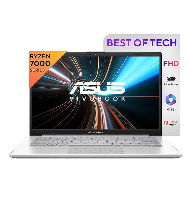 ASUS Vivobook Go 14, 14" FHD (1920 x 1080), AMD Ryzen 3 7320U Processor,(8GB RAM/512GB SSD/AMD Radeon iGPU/Windows 11/M365 Basic (1Year)*/Office Home 2024/Silver/1.38 kg), E1404FA-NK3321WS